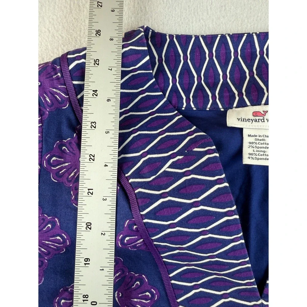 Vineyard Vines Women's Tunic Top Size 4 Blue Purple Floral V Neck Long Sleeve - Picture 7 of 9